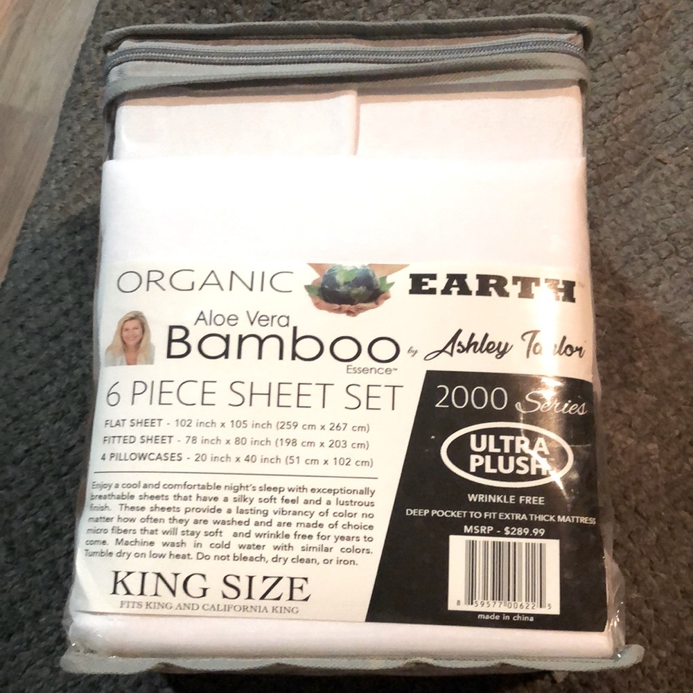 Organic aloe Vera bamboo 6 piece king and Queen set